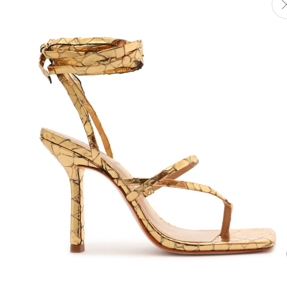 ❌SOLD❌Schutz Gold Heeled Sandals
